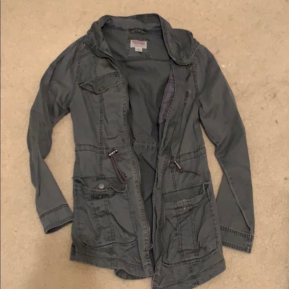 Gray jacket with hood